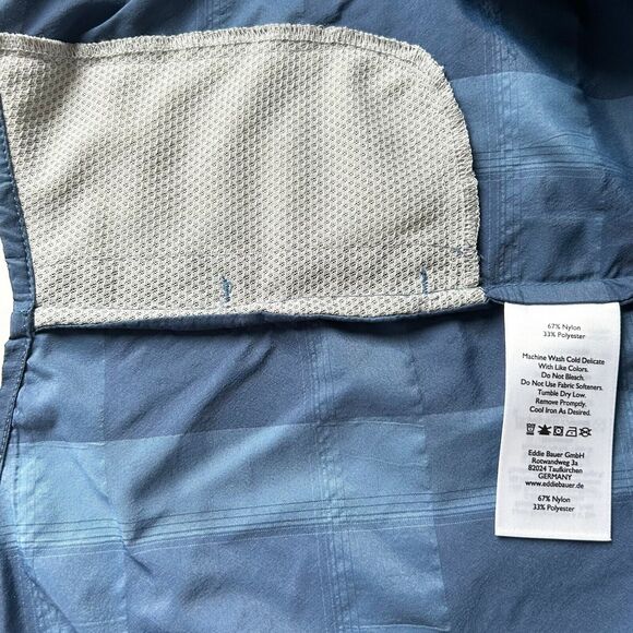 Eddie Bauer Travex Blue Plaid Button Front Roll Tab Long Sleeve Shirt-Women's XS - Picture 7 of 11